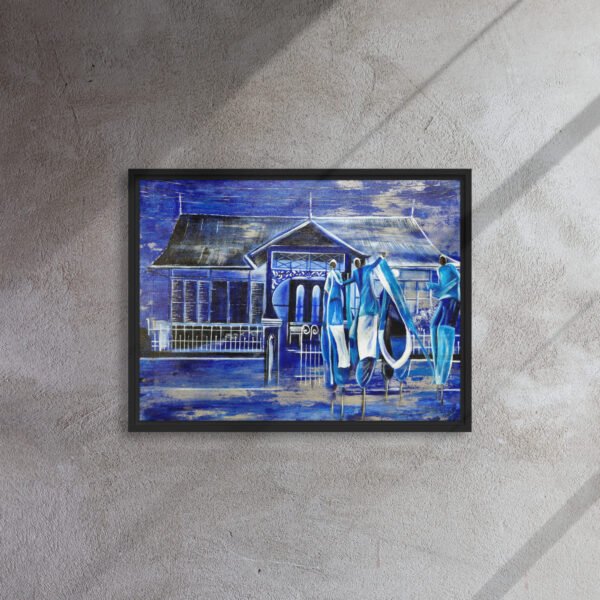 Blue Moko 3AM | Framed canvas - Image 4