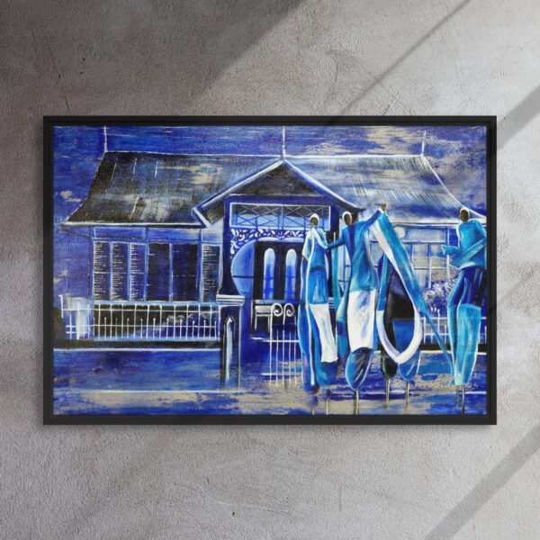 Blue Moko 3AM | Framed canvas - Image 5