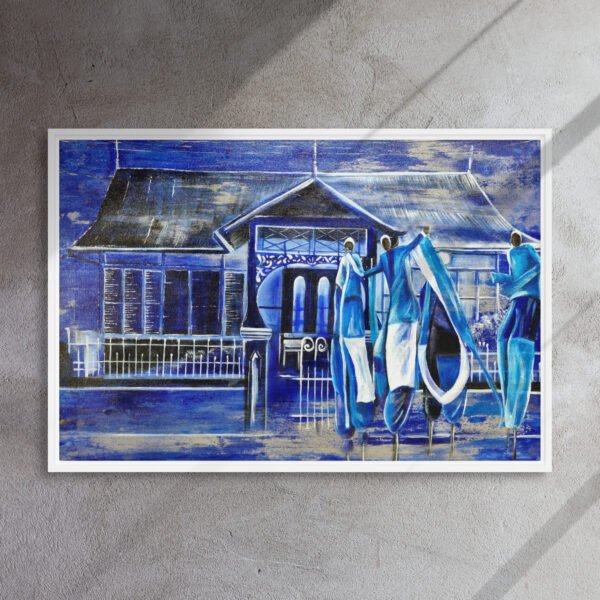 Blue Moko 3AM | Framed canvas